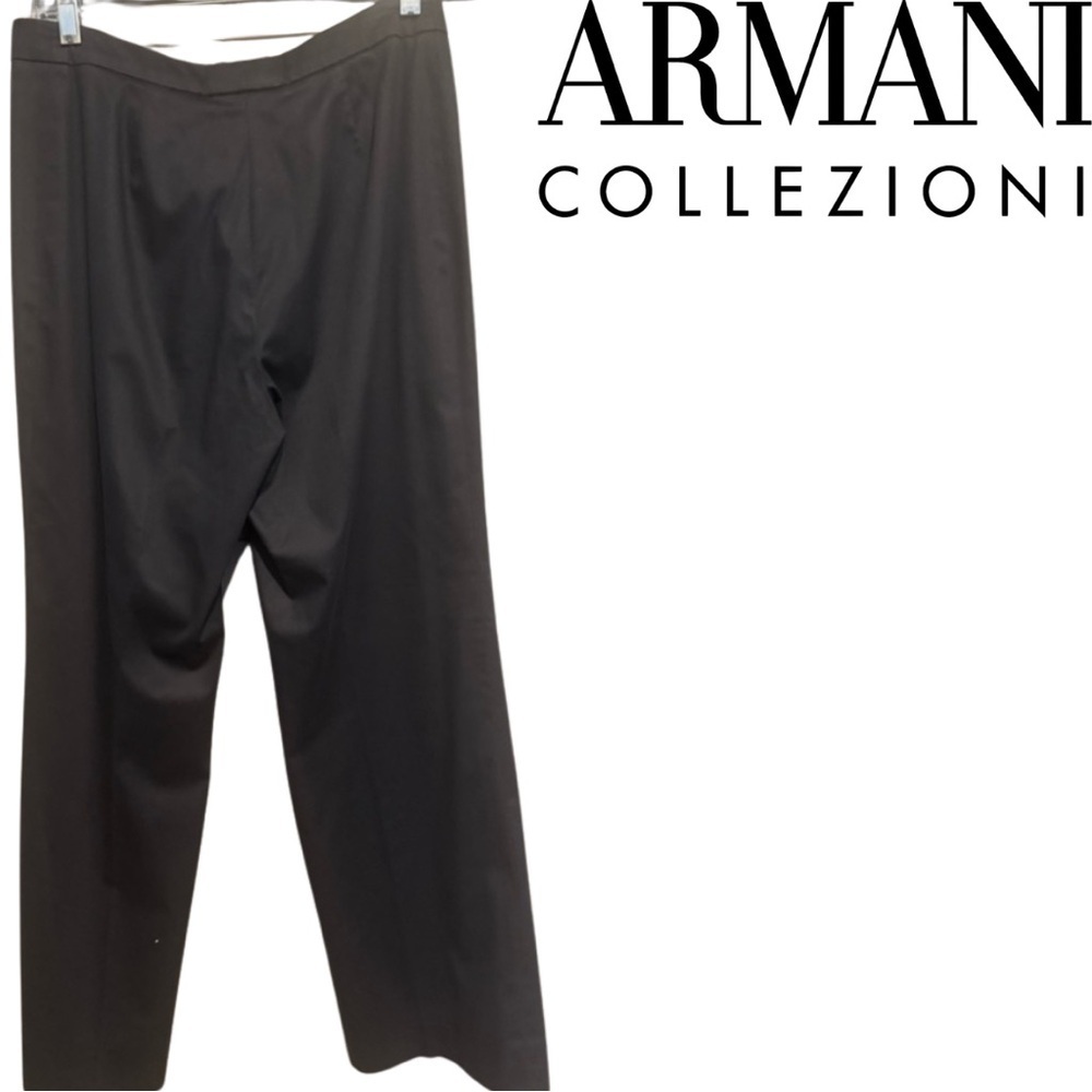Armani Collezioni Black Cotton Elastane Blend Trousers US 8 Italy 44
